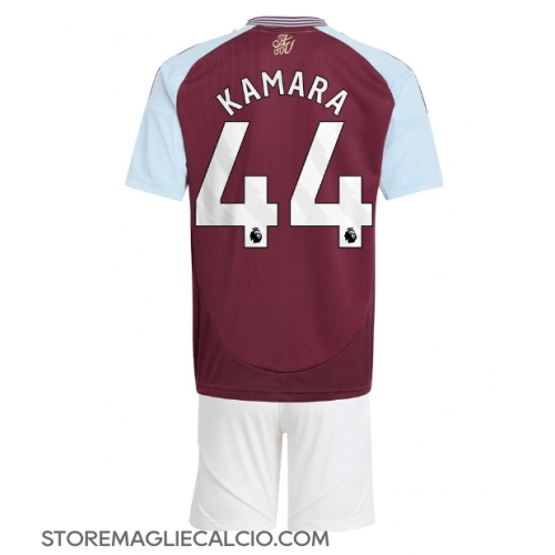 Aston Villa Boubacar Kamara #44 Maglia Gara Casa Repliche 2024-25 Bambino Maniche Corte Aston Villa Boubacar Kamara #44 Maglia Gara Casa Repliche 2024-25 Bambino Maniche Corte